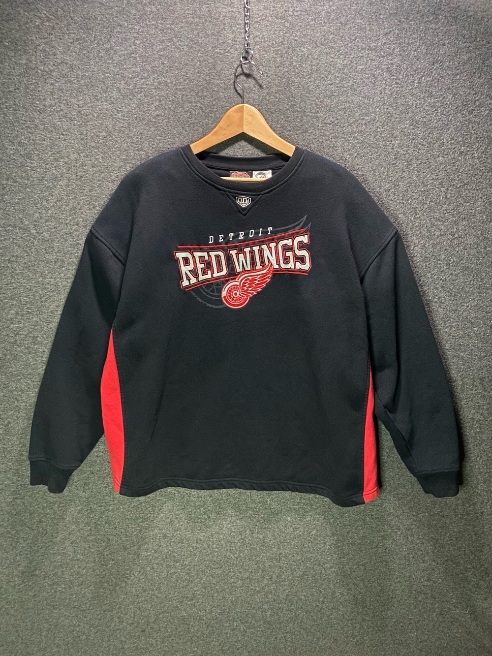 🔥 VINTAGE Detroit Red Wings NHL Old Time Hockey Crewneck Sweatshirt Mens L